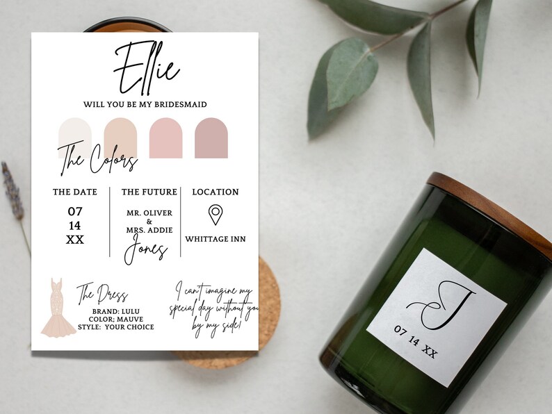 Editable Personalize Template Printable Bridesmaid Proposal - Etsy