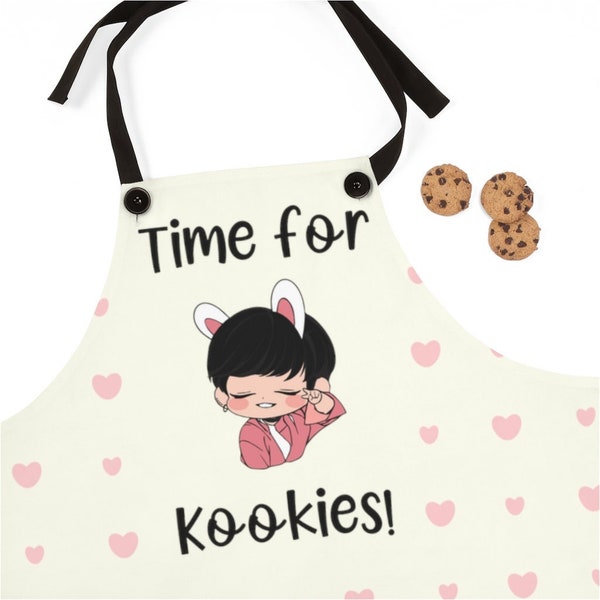 BTS Apron | BTS merch (unofficial) Poly Twill Jungkook Apron | bts kitchen cooking baking decor | army bangtan gifts