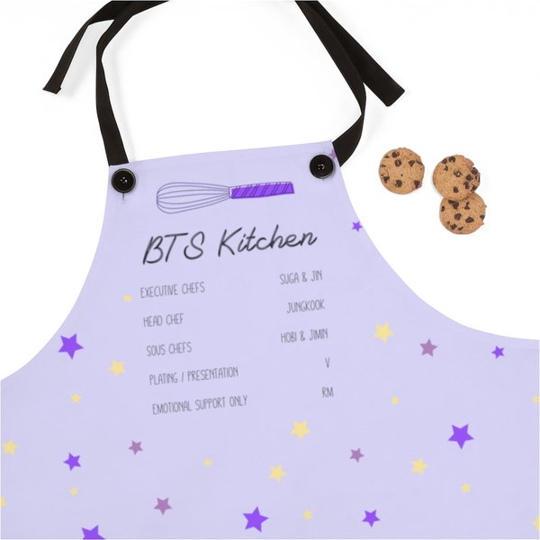 BTS Apron | BTS merch (unofficial) Poly Twill Apron | bts kitchen cooking baking decor | army bangtan gifts