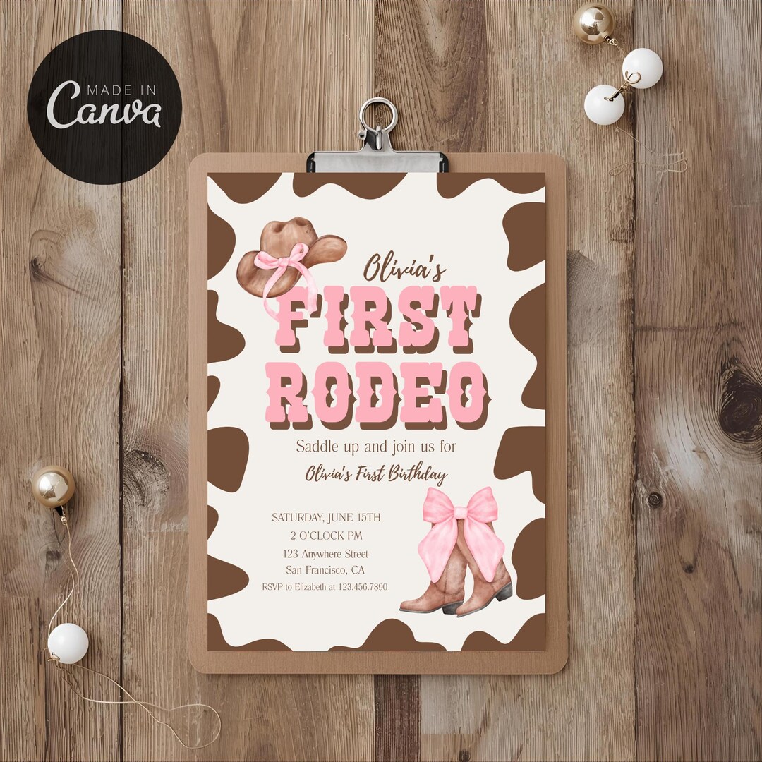First Rodeo Birthday Invitation Template - Etsy