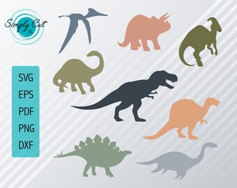 Dinosaur SVG Bundle | T-Rex SVG | Dinosaur Silhouette Clipart | Dino SVG | Dinosaur png