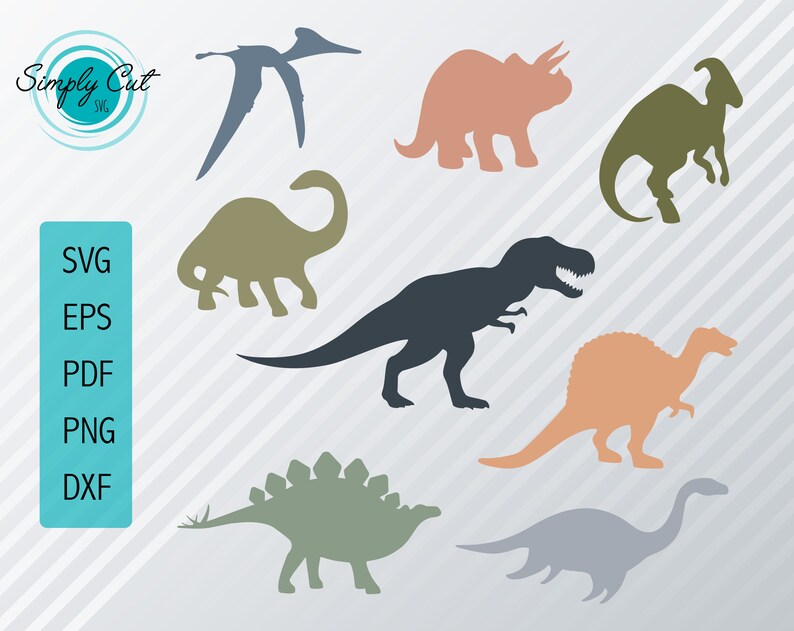 Dinosaur SVG Bundle T-rex SVG Dinosaur Silhouette Clipart - Etsy