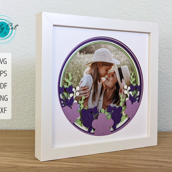 Mother's Day 3D Flower and Photo Shadow Box | Flower Frame Shadow Box | Mother's Day Photo Gift | Layered Paper Art | 3D Paper Art