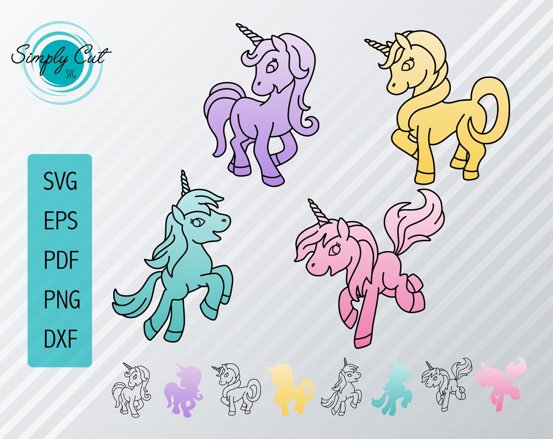 Unicorn SVG Bundle | Layered Unicorn Vector Art | Unicorn Silhouette ...