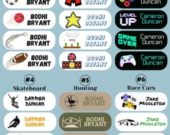 Custom Name Labels | Waterproof | School Supply Stickers | Personalized Labels | Dishwasher Safe | Daycare | Camp | Back to School