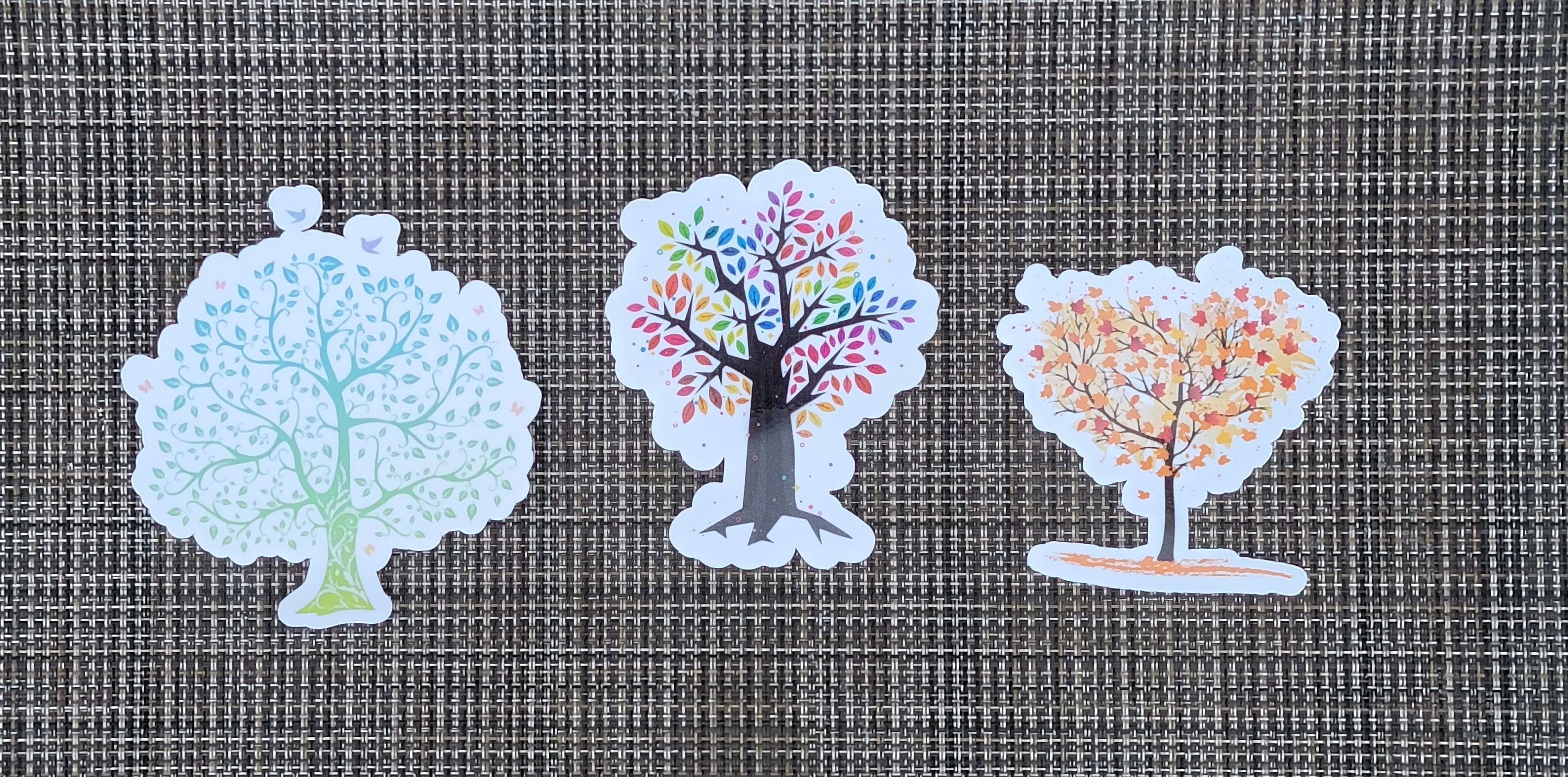 Colourful Tree Window Sticker Colorful Tree Vinyl Sticker, Waterproof, Vibrant, Laptop Decal, Water ...