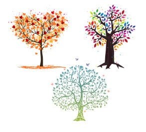Colourful Tree Window Sticker Colorful Tree Vinyl Sticker, Waterproof, Vibrant, Laptop Decal, Water ...