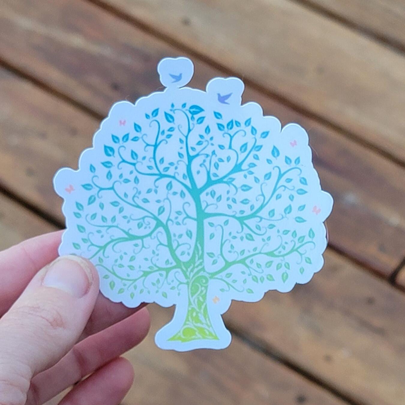 Colorful Tree Vinyl Sticker, Waterproof, Vibrant, Laptop Decal, Water ...