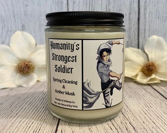 Humanity's Strongest Soldier - Anime Inspired Candle, 8oz soy wax