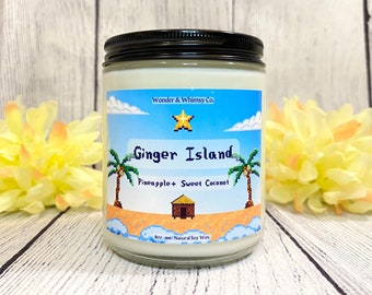 Ginger Island - Game Inspired Candle, 8oz soy wax