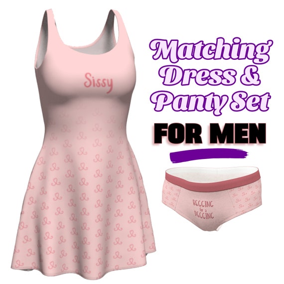 Sissy Dress and Begging for A Pegging Sissy Panty Set for Men, Sissy  Training, Femdom Dress and Tucking Underwear Set, Soft Pink Hearts -   Norway