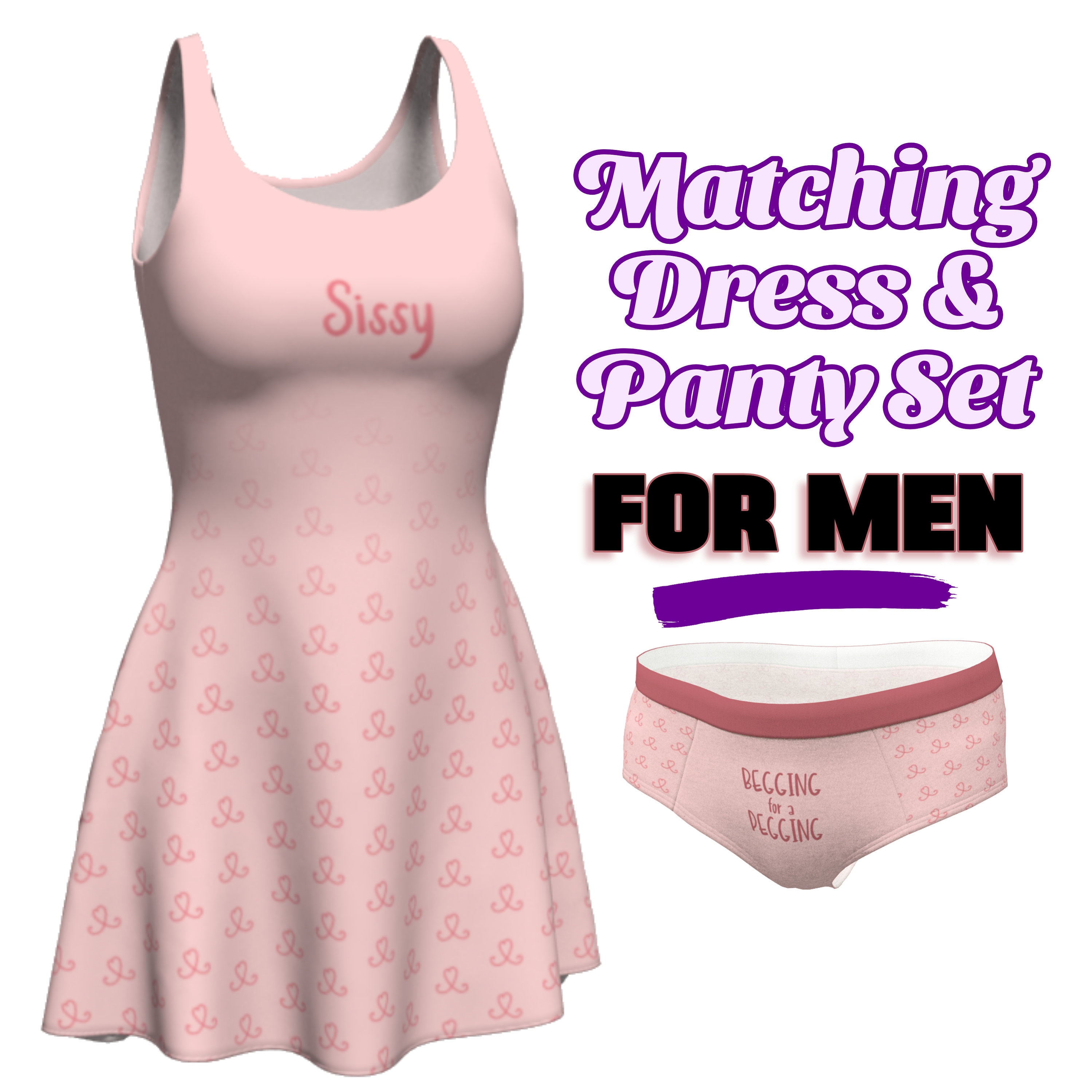 Sissy Dress and Begging for A Pegging Sissy Panty Set for Men - Etsy Norway