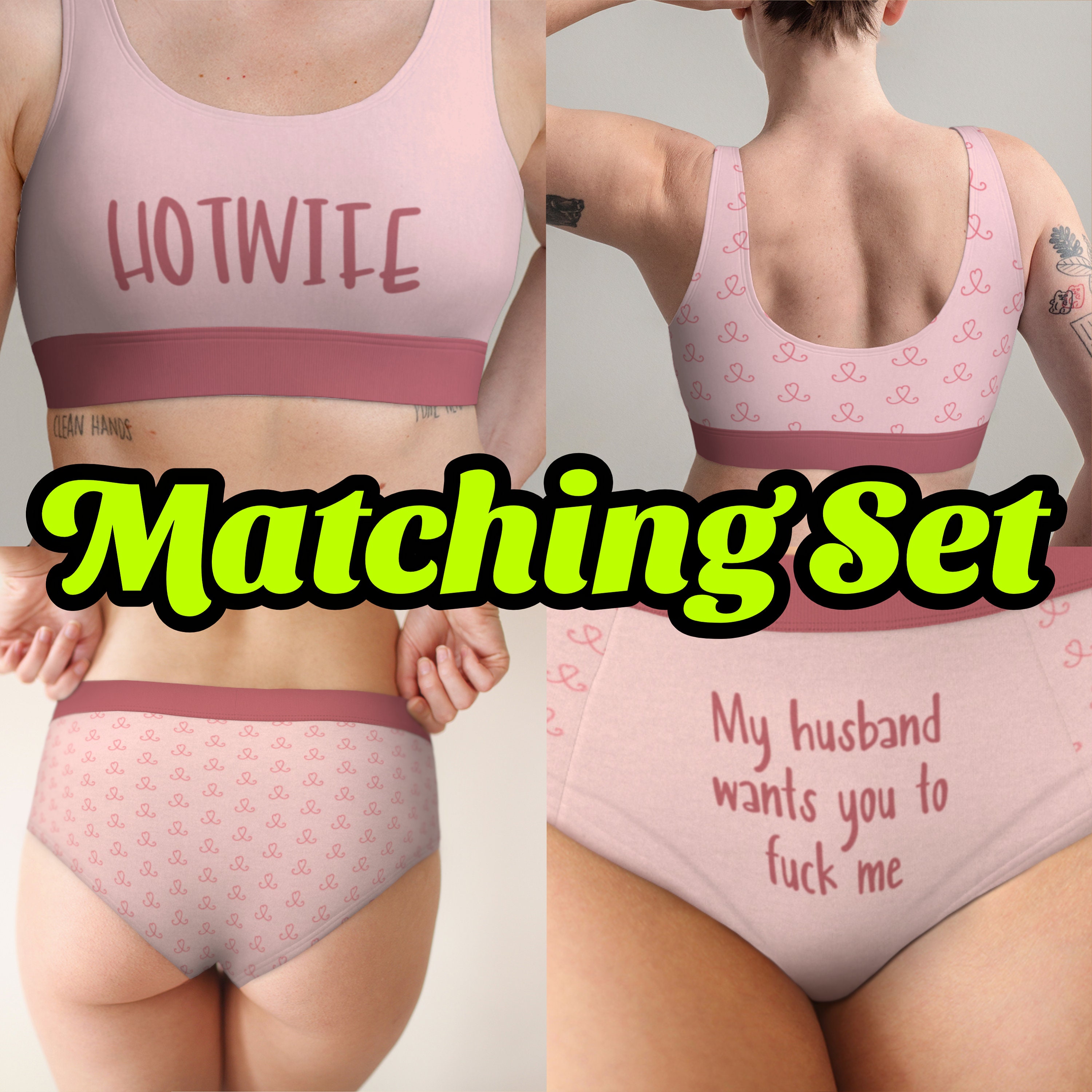 Sexy Hotwife Lingerie Set Fuck Me Panties Kinky Lingerie pic