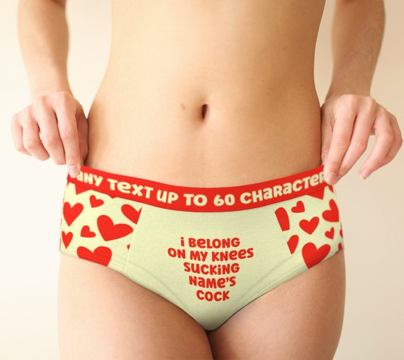 Custom Text Panties With Your Own Words, Kinky Girlfriend Gift, Sexy Wife  Gift, Custom Name Underwear, Kinky Lingerie, Naughty Valentines 