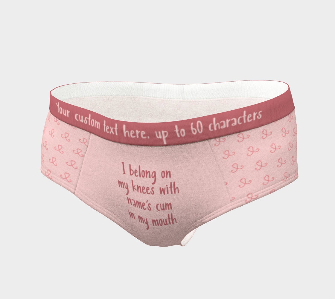 Custom Name Panties, Submissive Lingerie, Custom Text Underwear