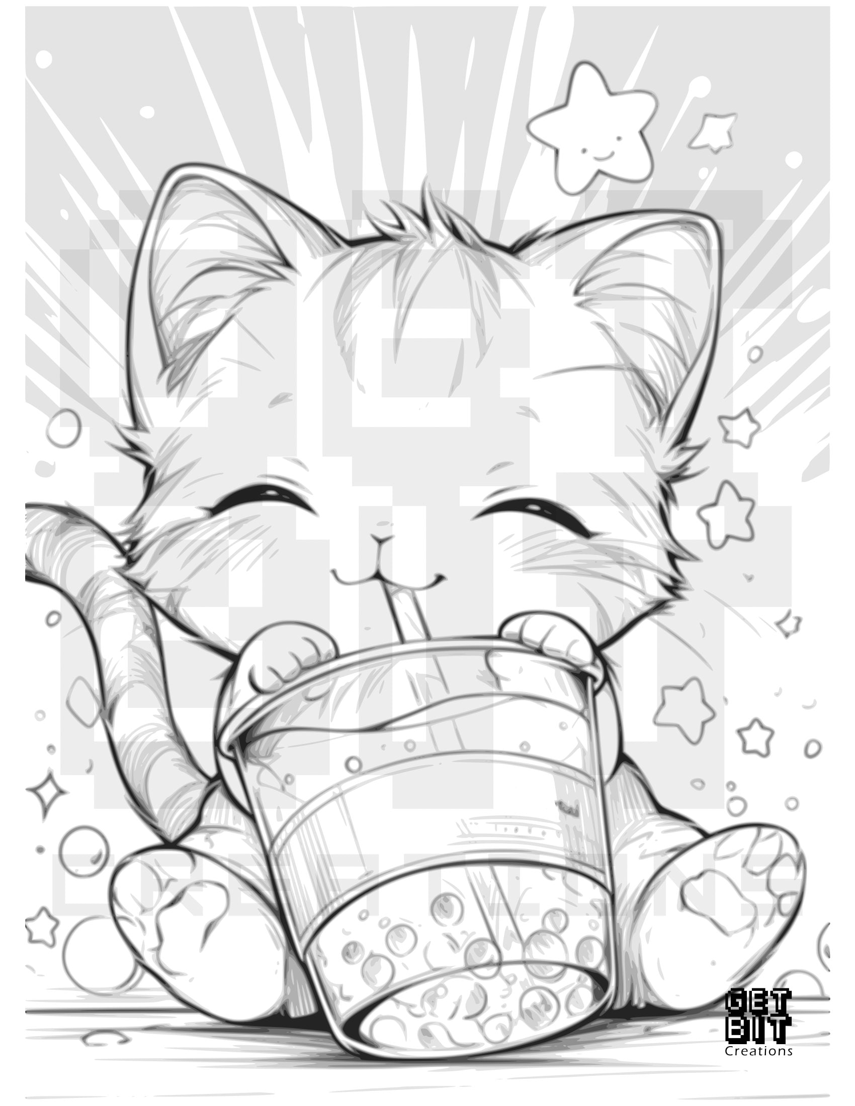Kawaii Cat Coloring Page of Kittens Coloring Book of Anime Cats Coloring  Page for All Ages Coloring Book Manga - Etsy