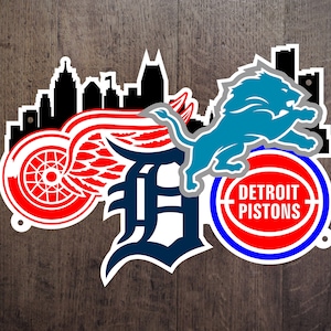 Detroit Skyline / Acrylic Sign / Detroit Sports Teams Sign