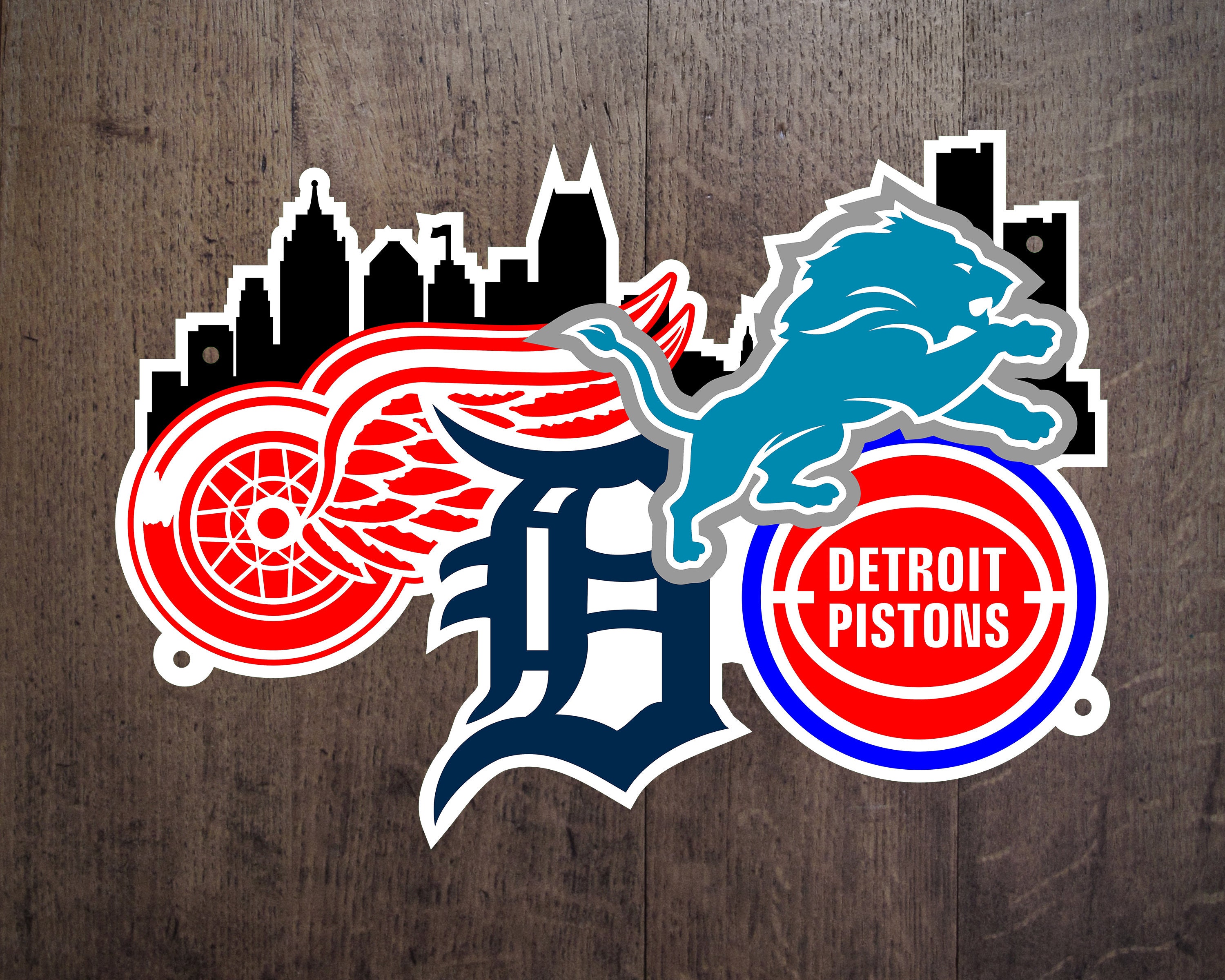 Detroit Skyline / Acrylic Sign / Detroit Sports Teams Sign Etsy