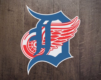 Detroit Redwings English D / Acrylic Sign / NHL Sign