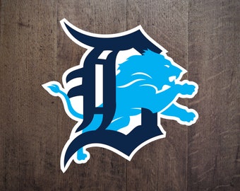 English D Detroit Lions / Acrylic Sign / Football Sign