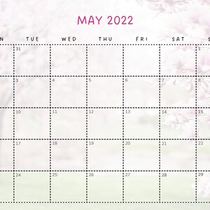 Printable May Calendar 2022, May Calendar, Downloadable Calendar, Digital Calendar, Printable Calendar, Editable May Calendar, Calendars