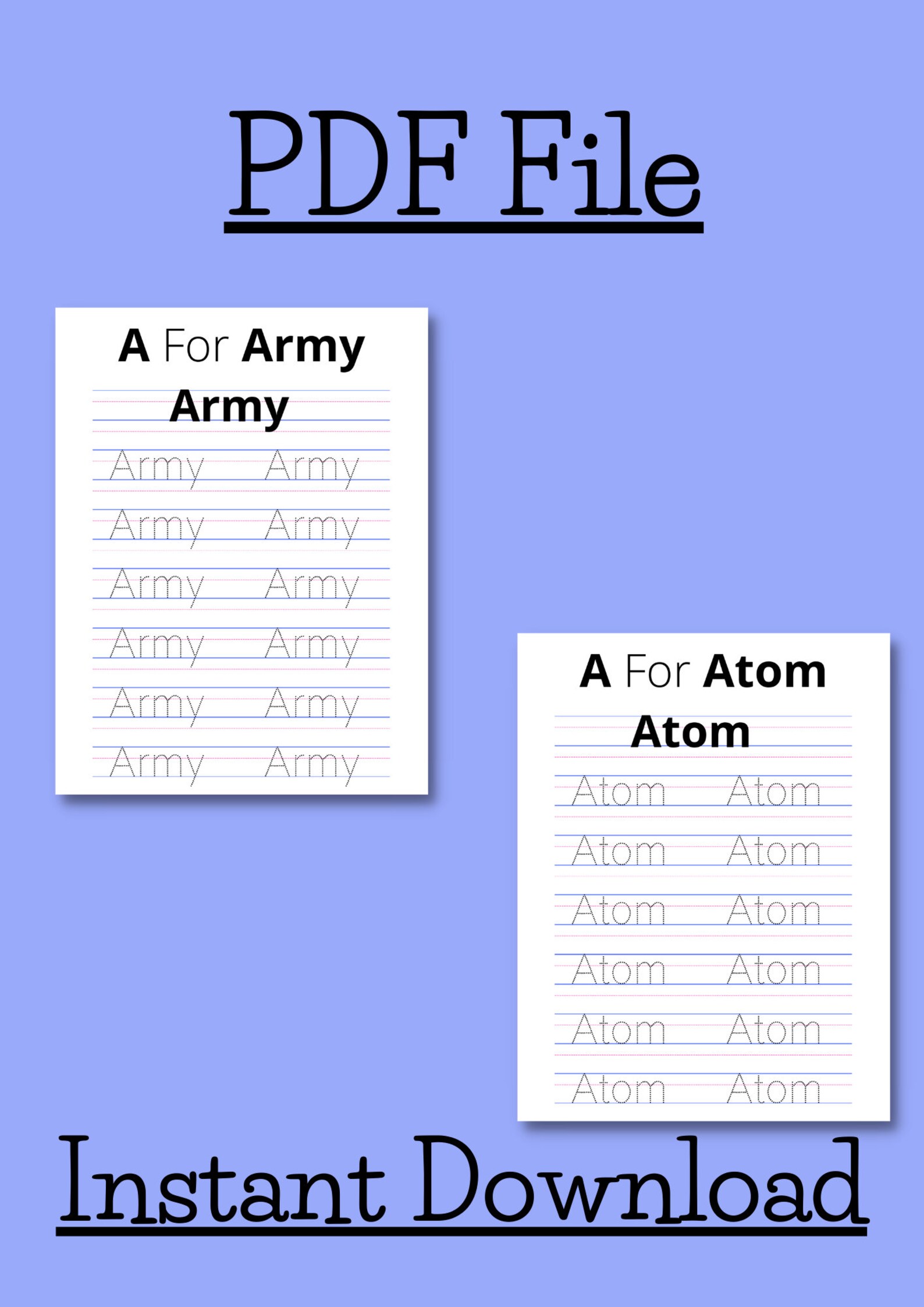 Word tracing worksheets 31 printable pages to trace words etsy