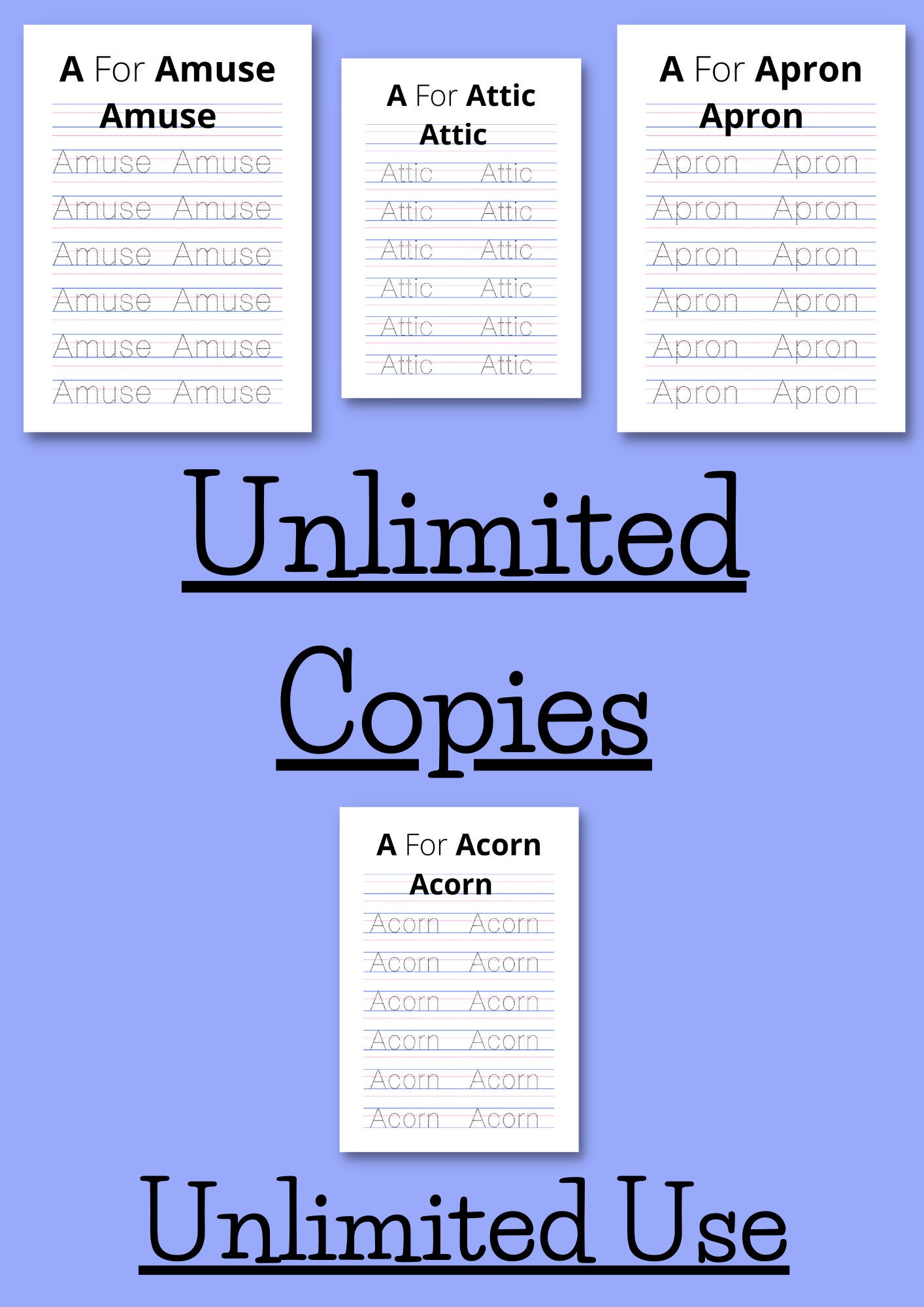word-tracing-worksheets-31-printable-pages-to-trace-words-etsy