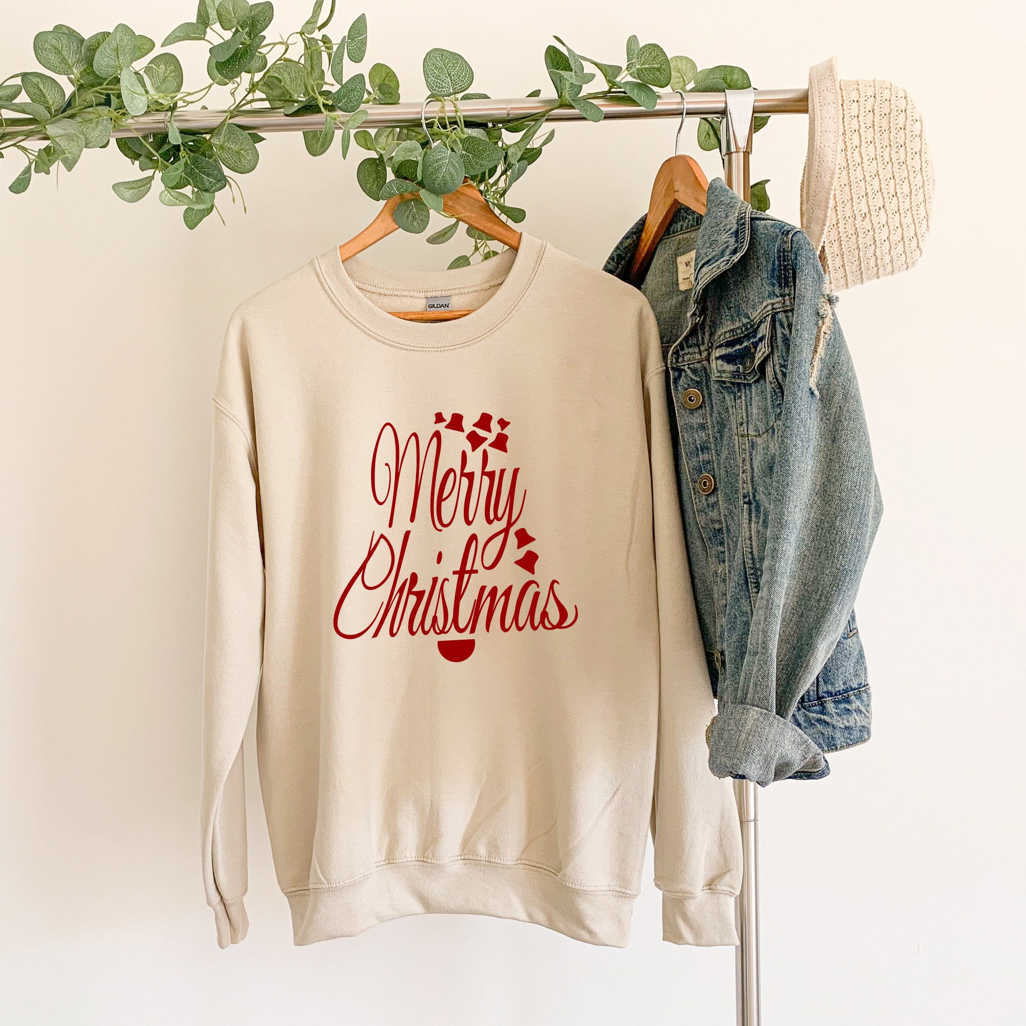 Discover Merry Christmas Sweatshirt, Bells Sweatshirt, Cute Sweater, New Year Sweatshirt, Ornament Sweater, Saying Christmas Gift, Christmas Shirt