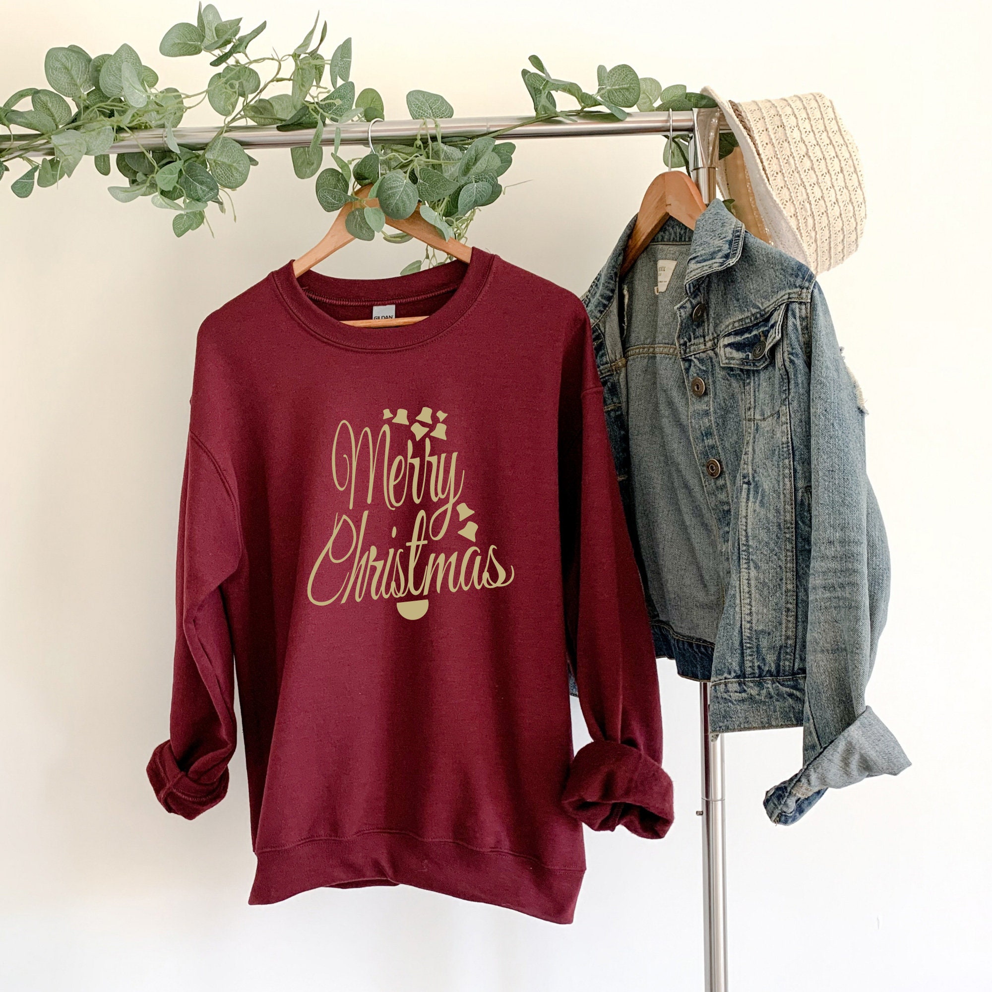 Discover Merry Christmas Sweatshirt, Bells Sweatshirt, Cute Sweater, New Year Sweatshirt, Ornament Sweater, Saying Christmas Gift, Christmas Shirt