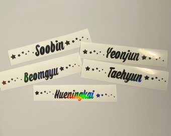 TXT name and stars decal