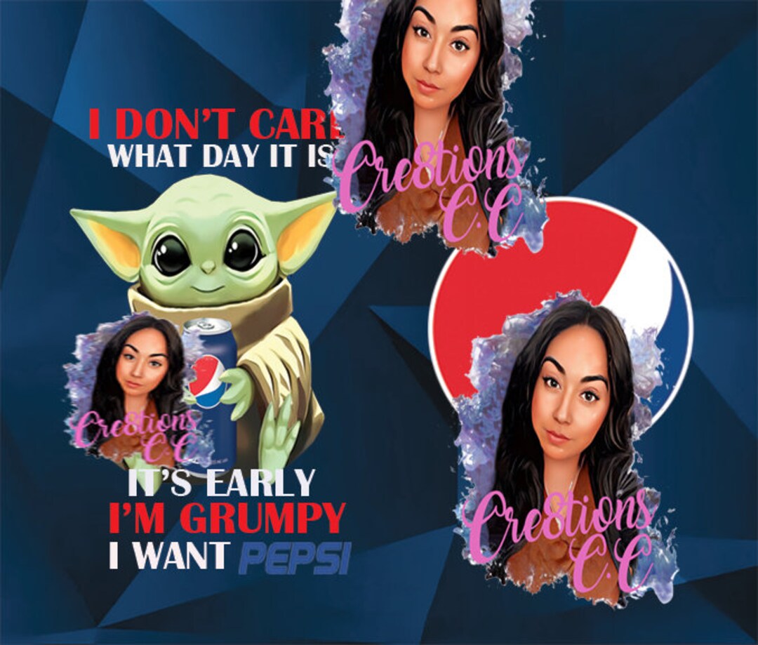Baby Yoda Pepsi Tumbler Wrap PNG Etsy