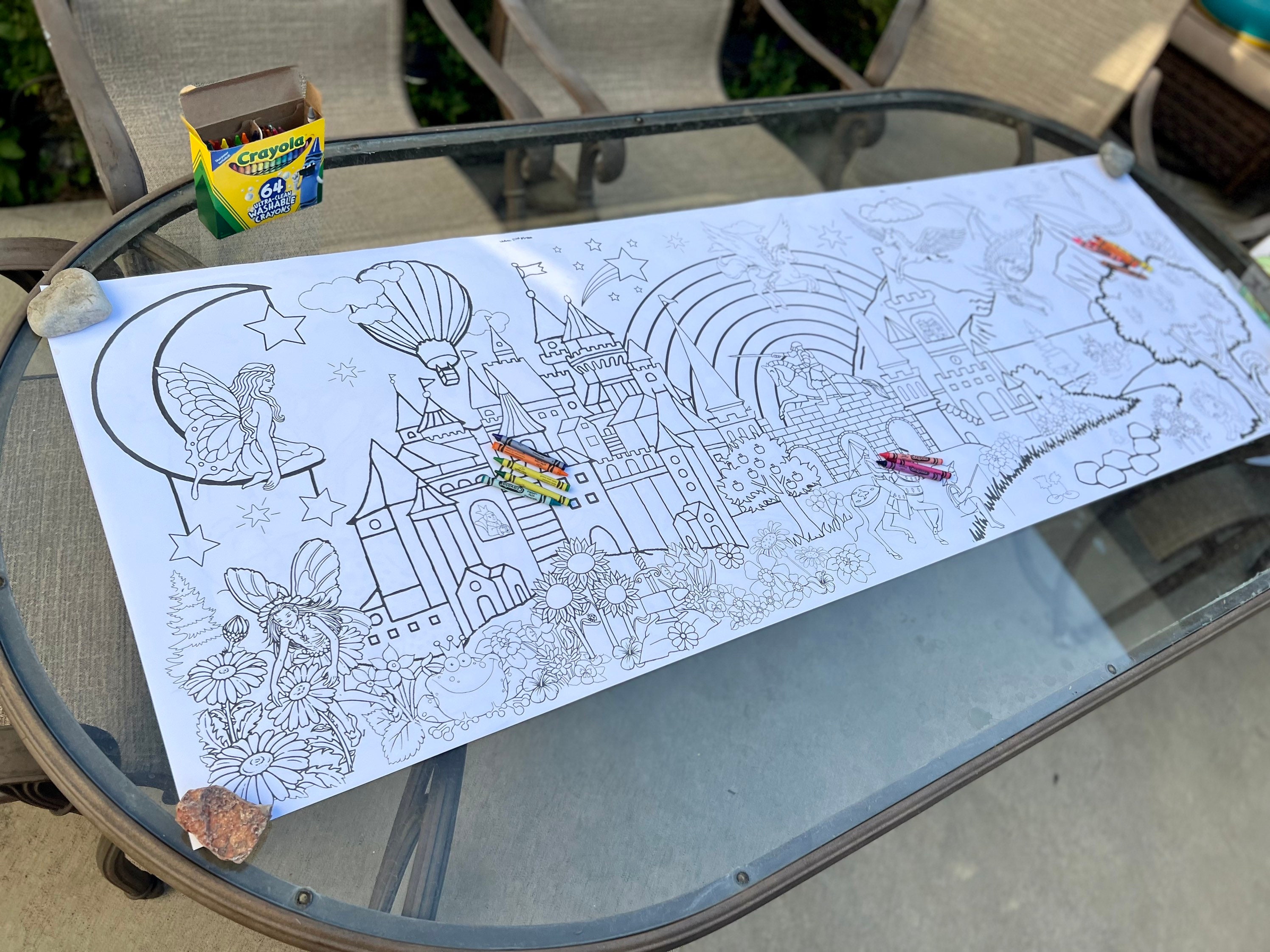 Magic Castle Giant Coloring Page - Fantasy Kingdom Theme Jumbo Banner ...