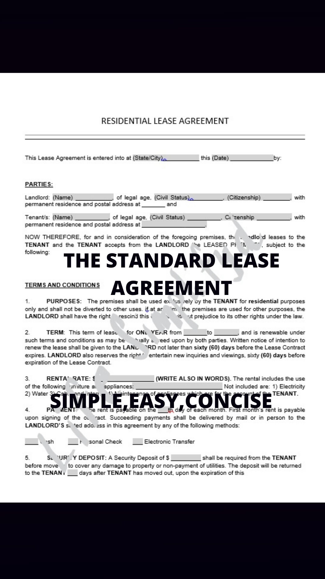 Easy and Complete Lease Agreement - Etsy