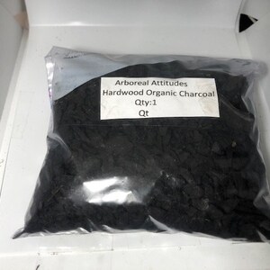 Organic Charcoal For Your Terrariums Soil, Bio Active Soil Or Plants 1 Quart Bag