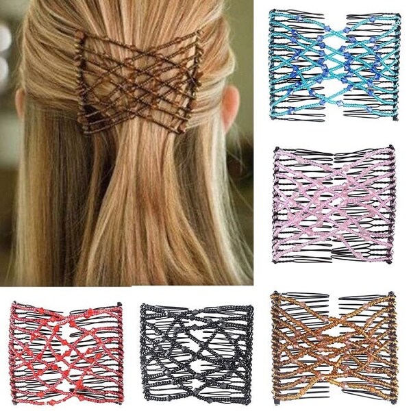 Elastic Double Comb Hair Clip Etsy