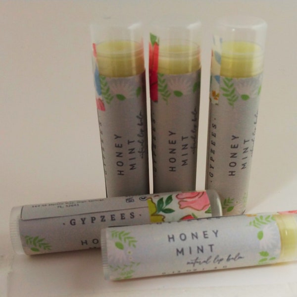 Beeswax, Wildflower Honey, Mint, All Natural Lip Balm, Small Batch, Hand Poured