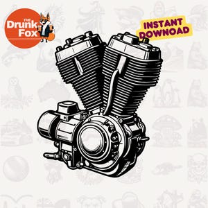 Superbike Motor SVG - Mechanisches Motorrad Blueprint Clipart für Designer