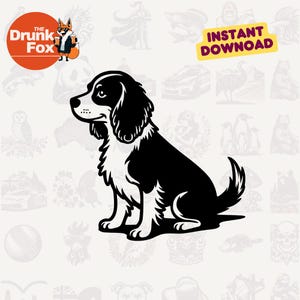 Cavalier King Charles Spaniel Silhouette SVG - Classic Side View Clipart