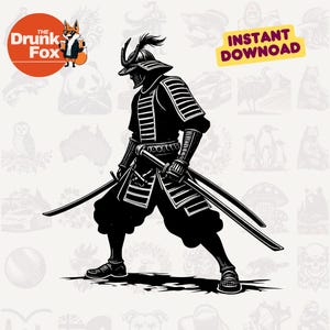 Samurai Warrior Tattoo Style SVG - Japanese Ink Art for Crafting