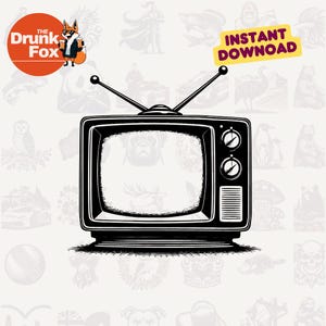TV vintage SVG: Televisor clásico con estática y botones