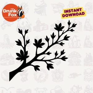 Kersenbloesemtak SVG-clipart | Sakura-silhouetvector | Cricut en lasergesneden ontwerp