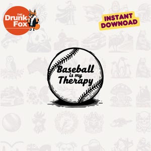 Beisebol é minha terapia SVG minimalista – Clipart de mãe esportiva simples
