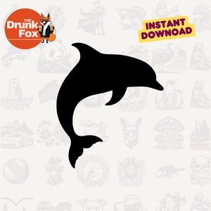 Silhouette di delfino che salta in formato SVG - Contorno di animale marino per Cricut e decorazioni da spiaggia