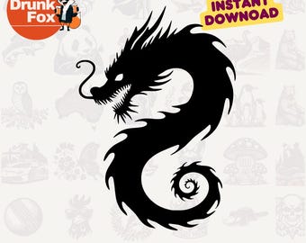 Haku Dragon SVG | Spirited Away digitaal ontwerp | Ghibli-bestand knippen | Riviergeestkunst voor animeliefhebbers