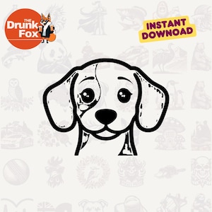 Kawaii Dackel Gesicht SVG - Cartoon Dackel Clipart für Kinder