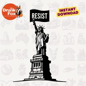Design de camiseta Lady Liberty Resist SVG - Vestuário do Movimento de Protesto Liberal