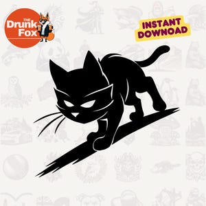 ボンベイ忍者猫SVG – ステルスとユーモア好きのための影に潜む漫画猫SVG