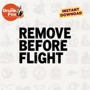 Remover antes do voo SVG - Design de etiqueta de texto grunge para camisetas, canecas e chaveiros de aviação