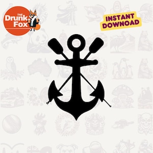 Oars Cross Anchor SVG Clipart | Rowing Nautical Vector | Digital Download for Cricut Silhouette Laser Cut
