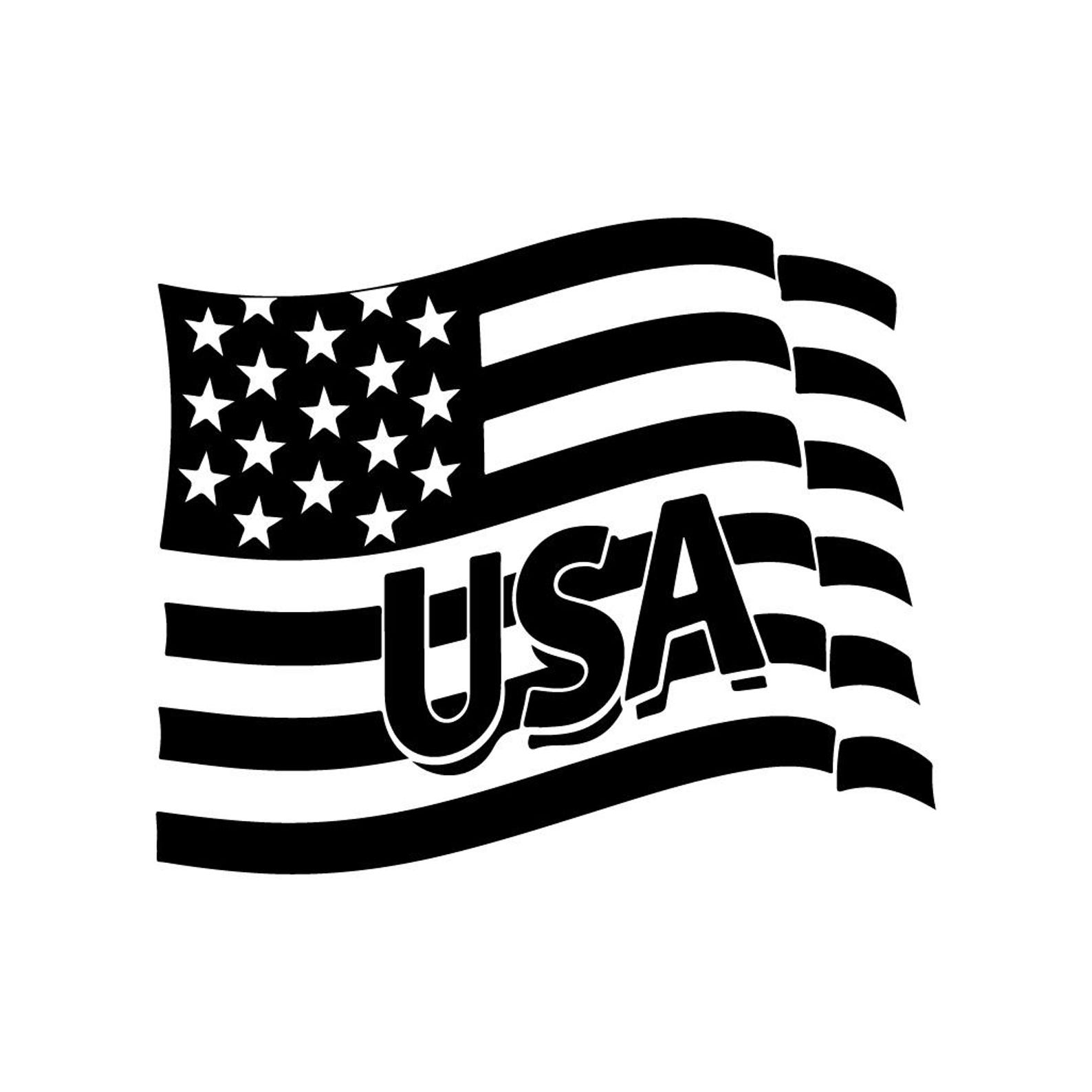 USA American Flag SVG Background Black and White SVG Vector File for ...